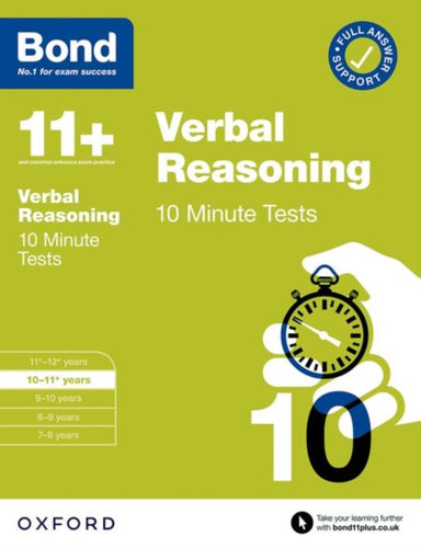 Bond 11+: Bond 11+ 10 Minute Tests Verbal Reasoning 10-11 years: For 11+ GL assessment and Entrance Exams-9780192778420