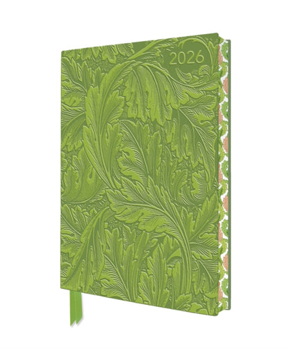 William Morris: Acanthus 2026 Artisan Art Vegan Leather Diary Planner - Page to View with Notes-9781835624791