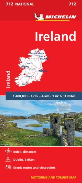 Ireland - Michelin National Map 712 : Map-9782067227644