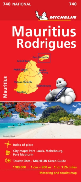 Maurice (Mauritius) - Michelin National Map 740 : Map-9782067233201