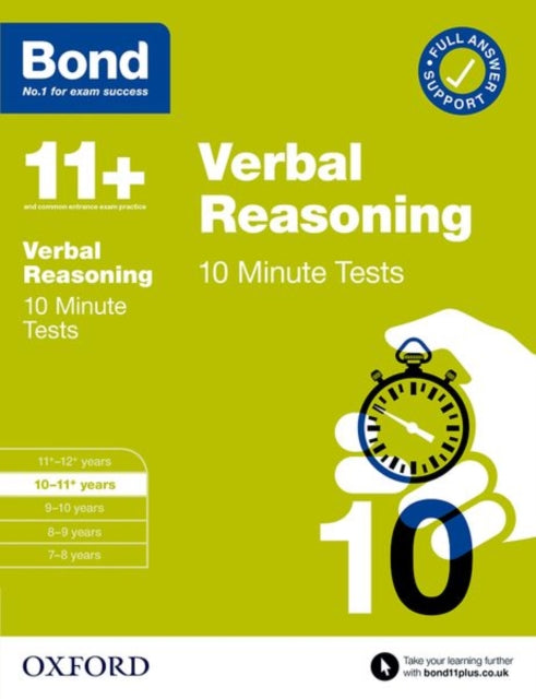 Bond 11+: Bond 11+ 10 Minute Tests Verbal Reasoning 10-11 years-9780192778420